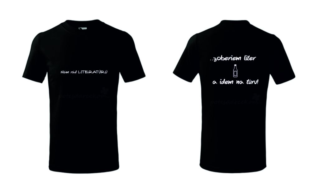 Vtipné tričko - LITER a TÚRA - čierne