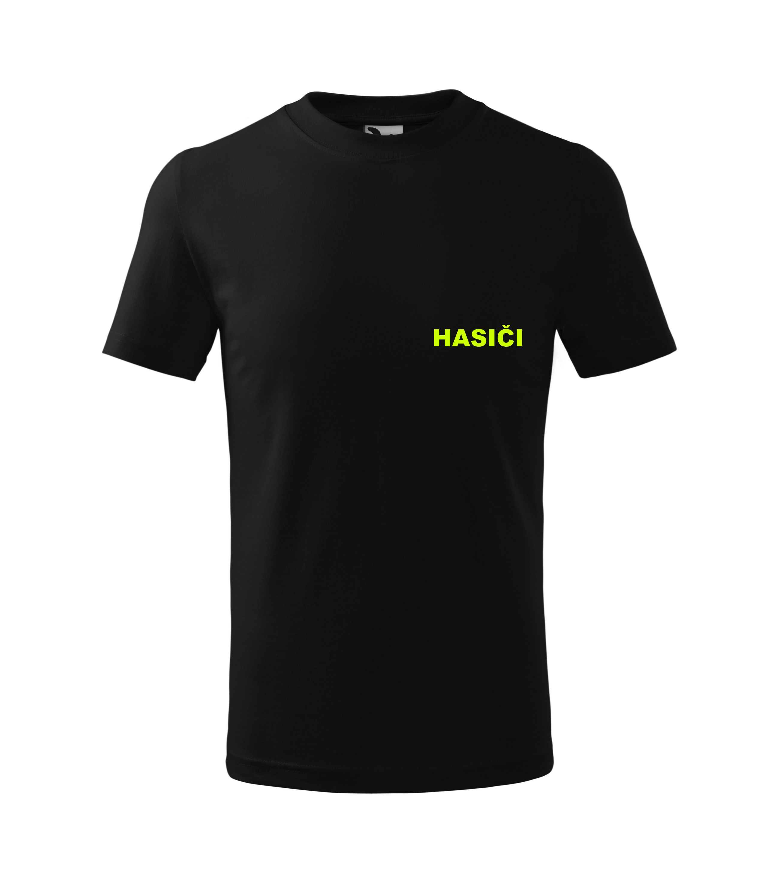 Čierne tričko s nápisom HASIČI