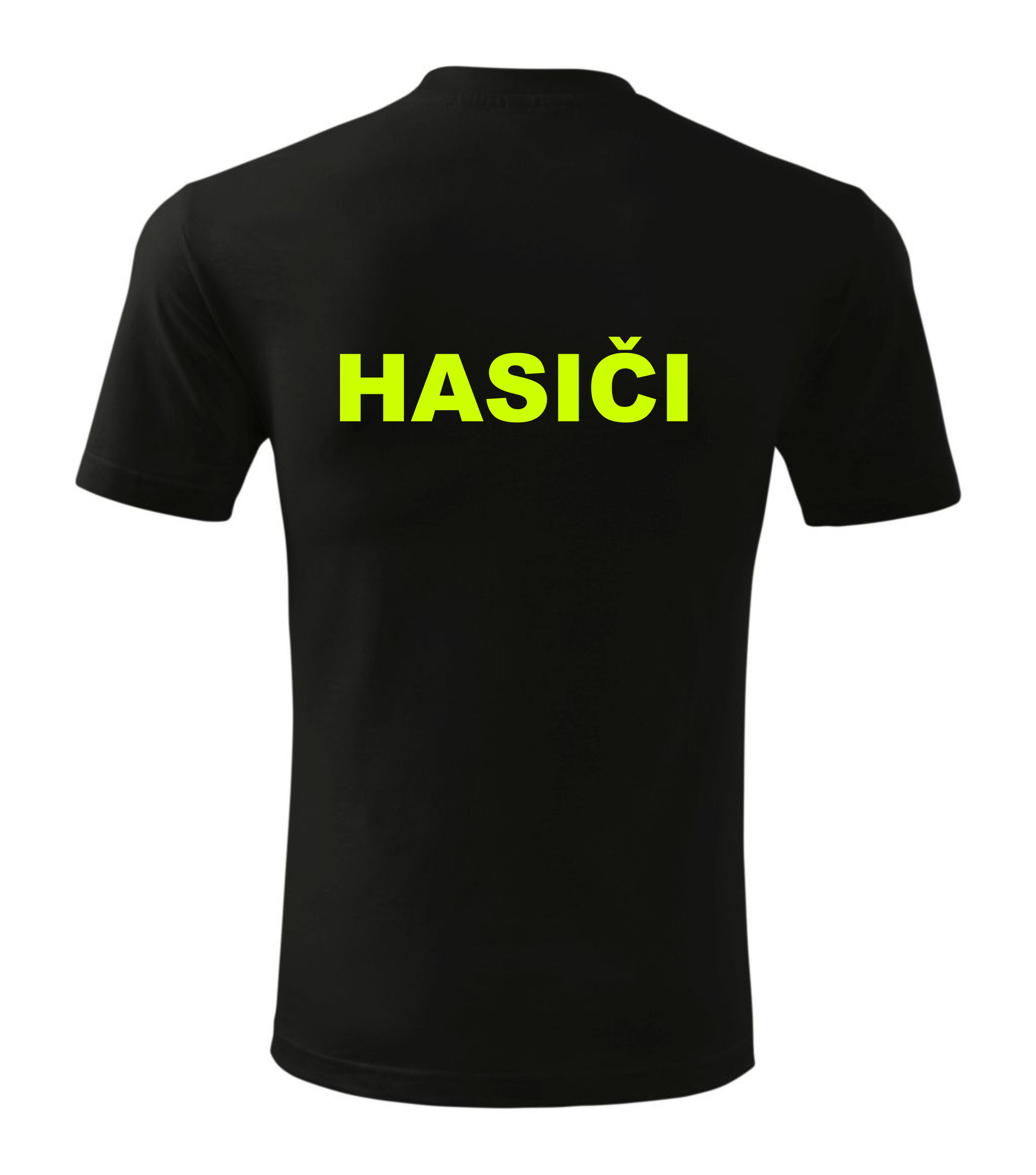 Čierne tričko s nápisom HASIČI