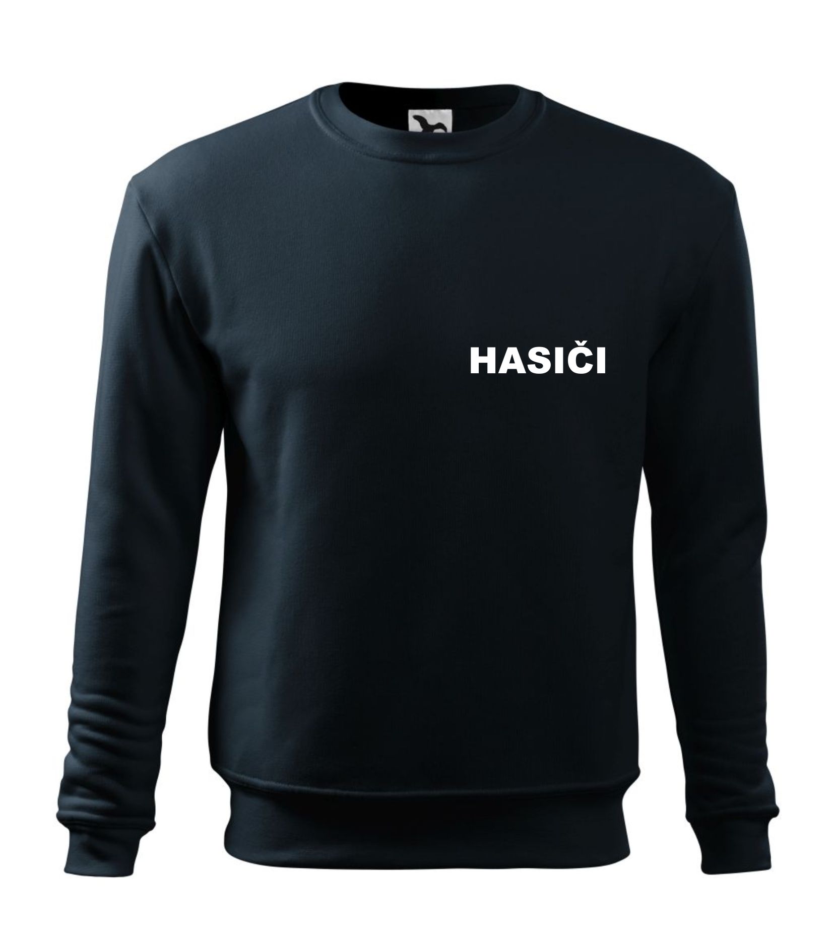 Tmavomodrá mikina s nápisom HASIČI