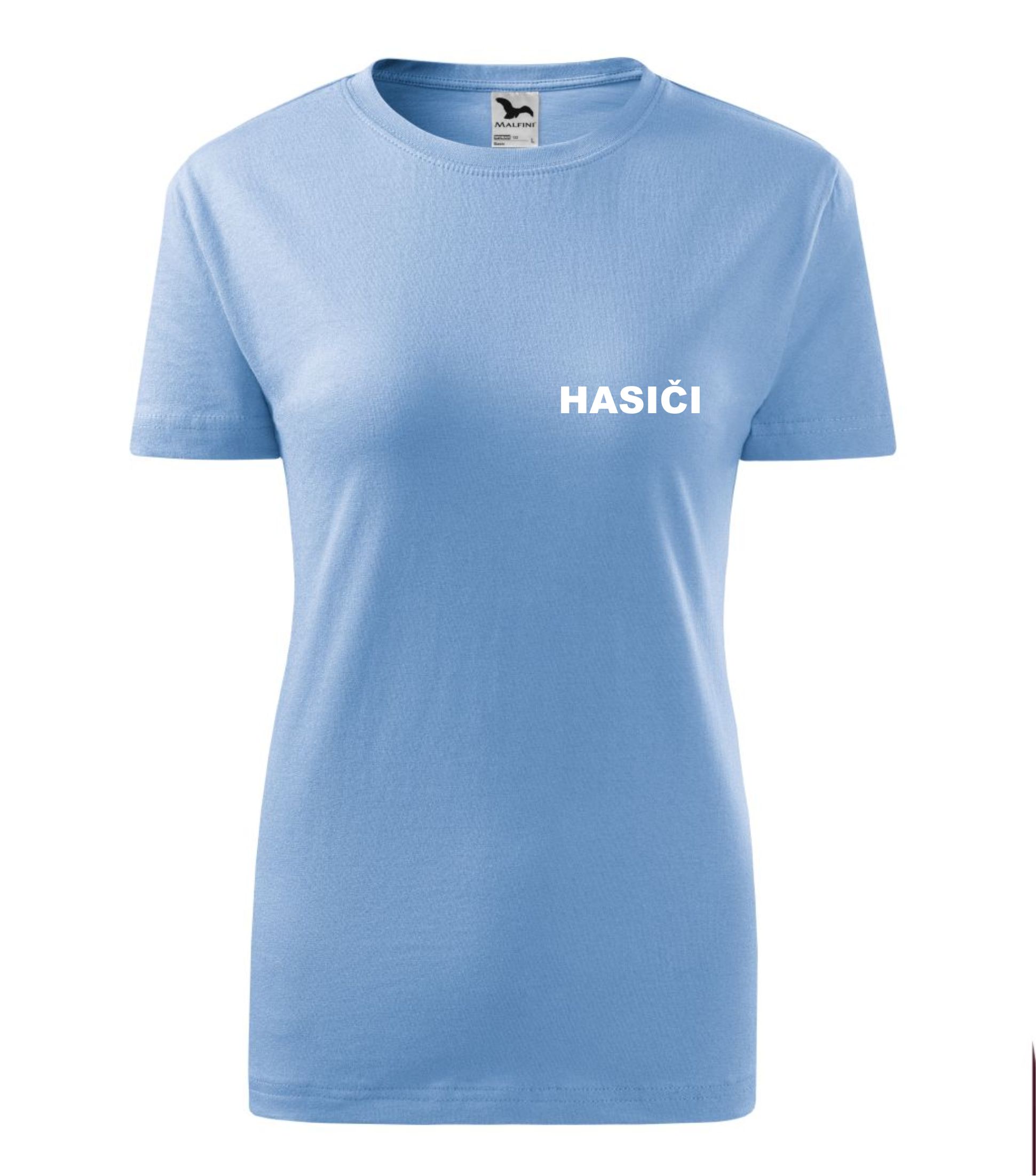 Dámske bledomodré tričko s nápisom HASIČI