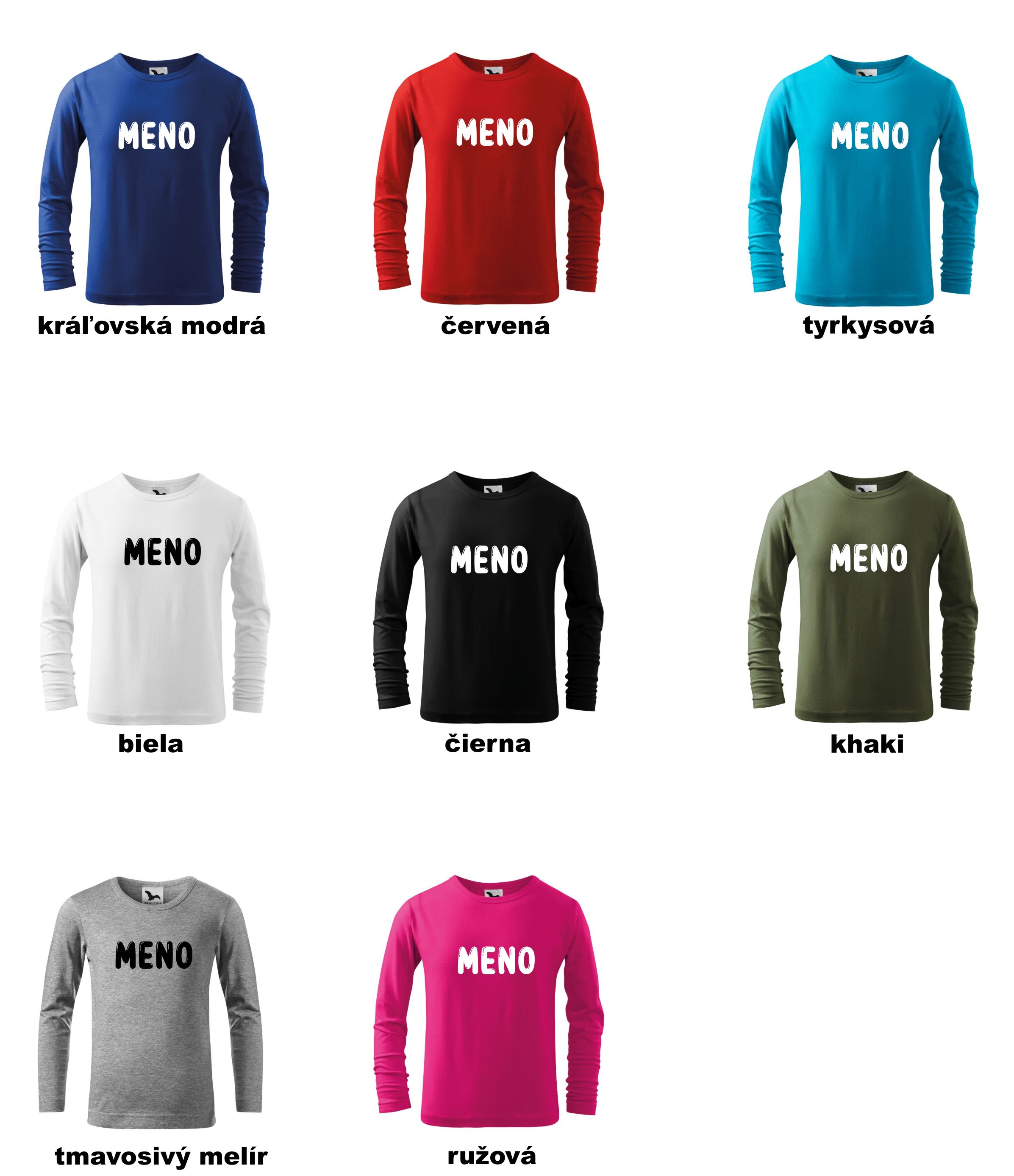 Tričko s menom - dlhý rukáv 