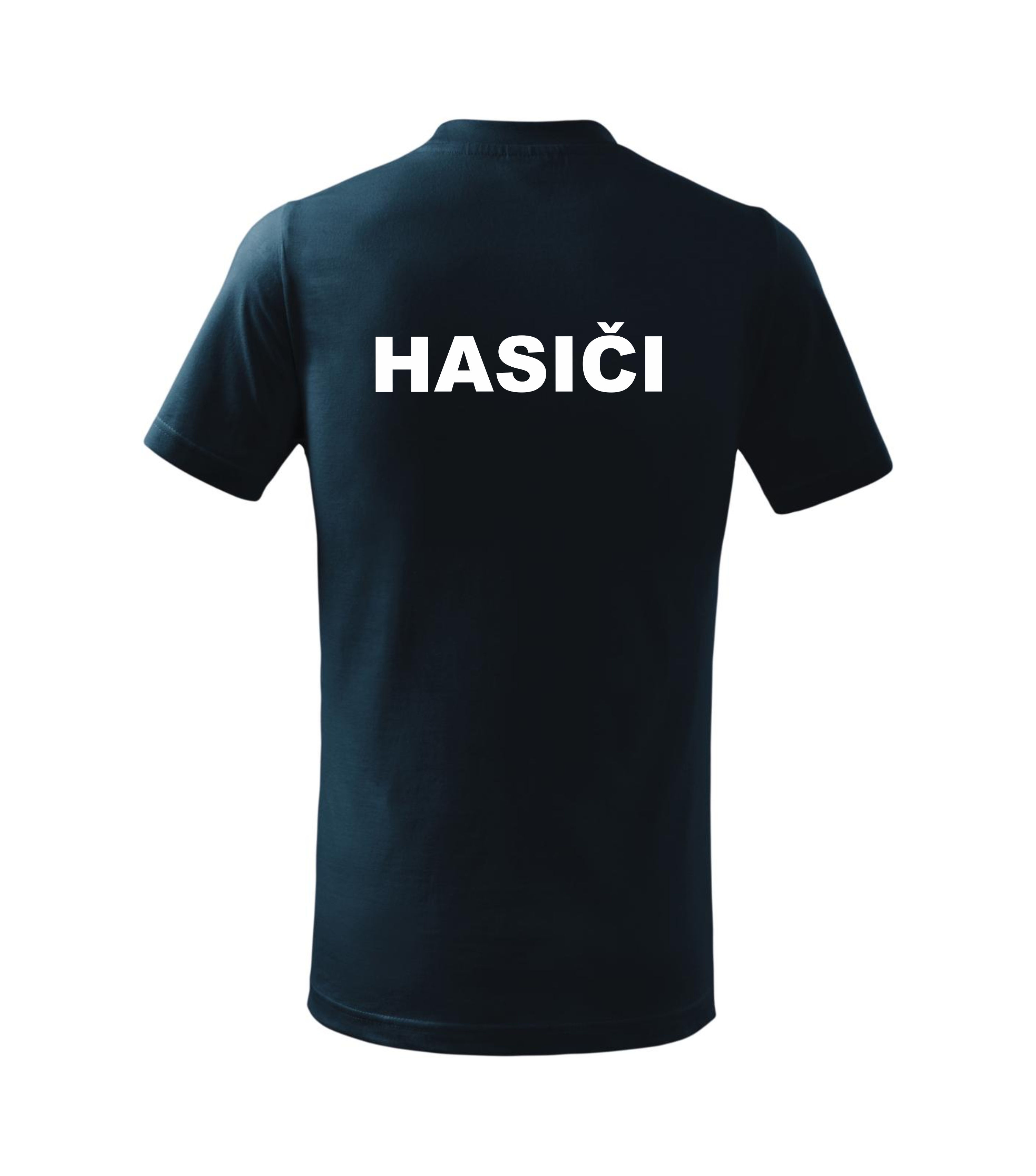 Tmavomodré tričko s nápisom HASIČI