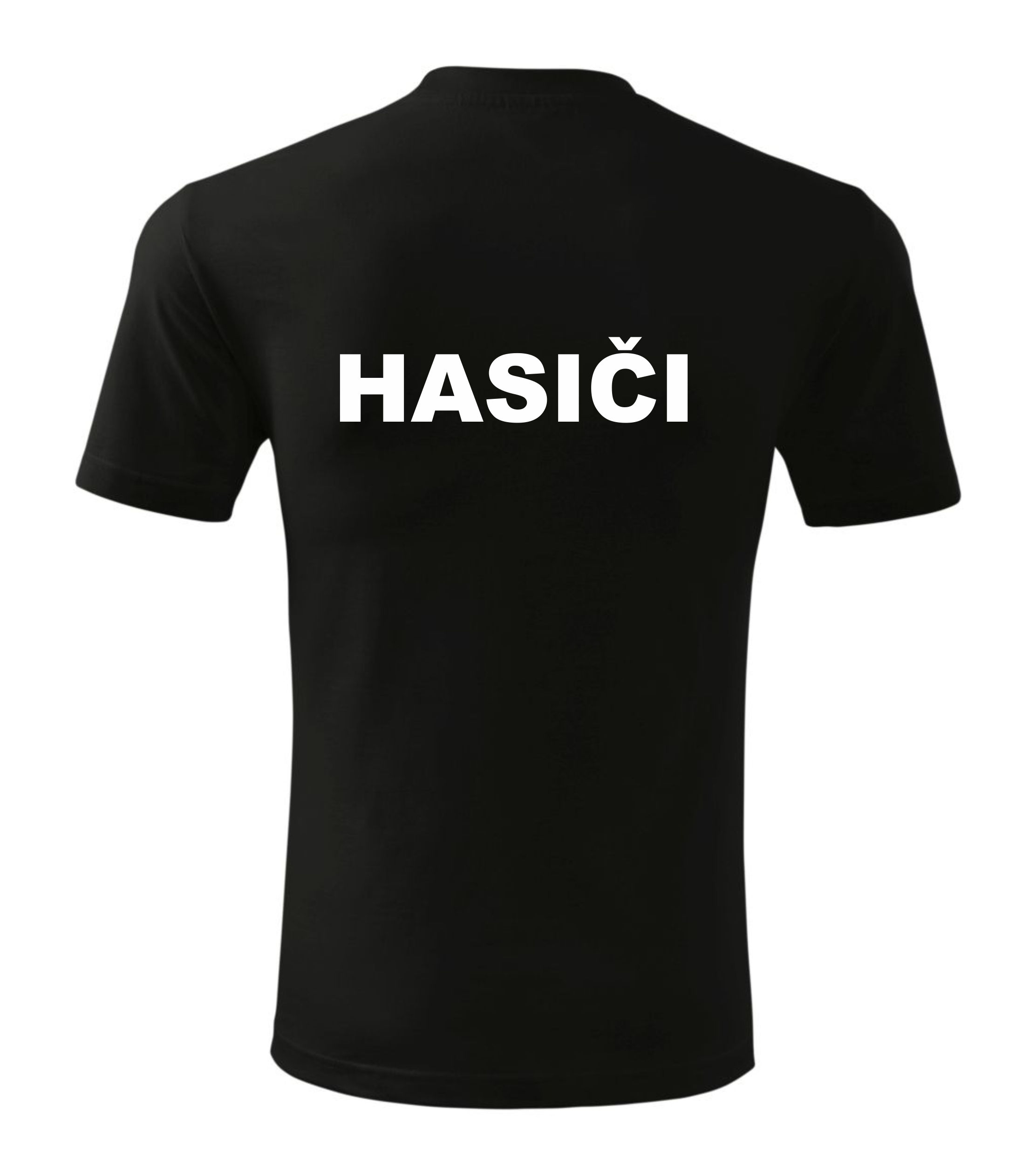 Čierne tričko s nápisom HASIČI