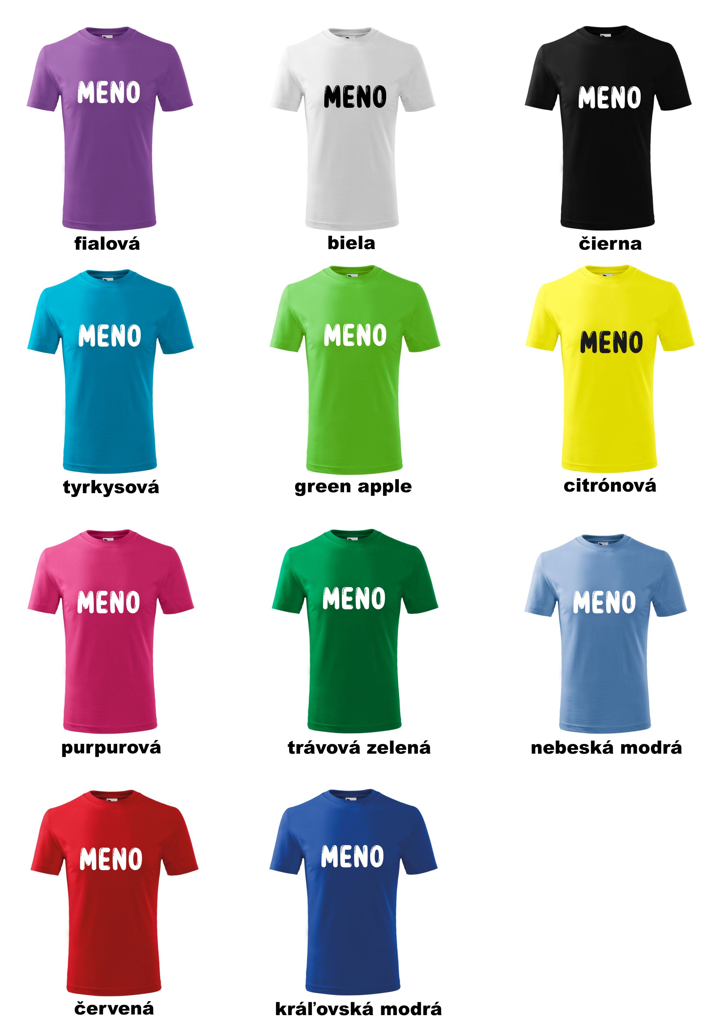 Tričko s menom - krátky rukáv