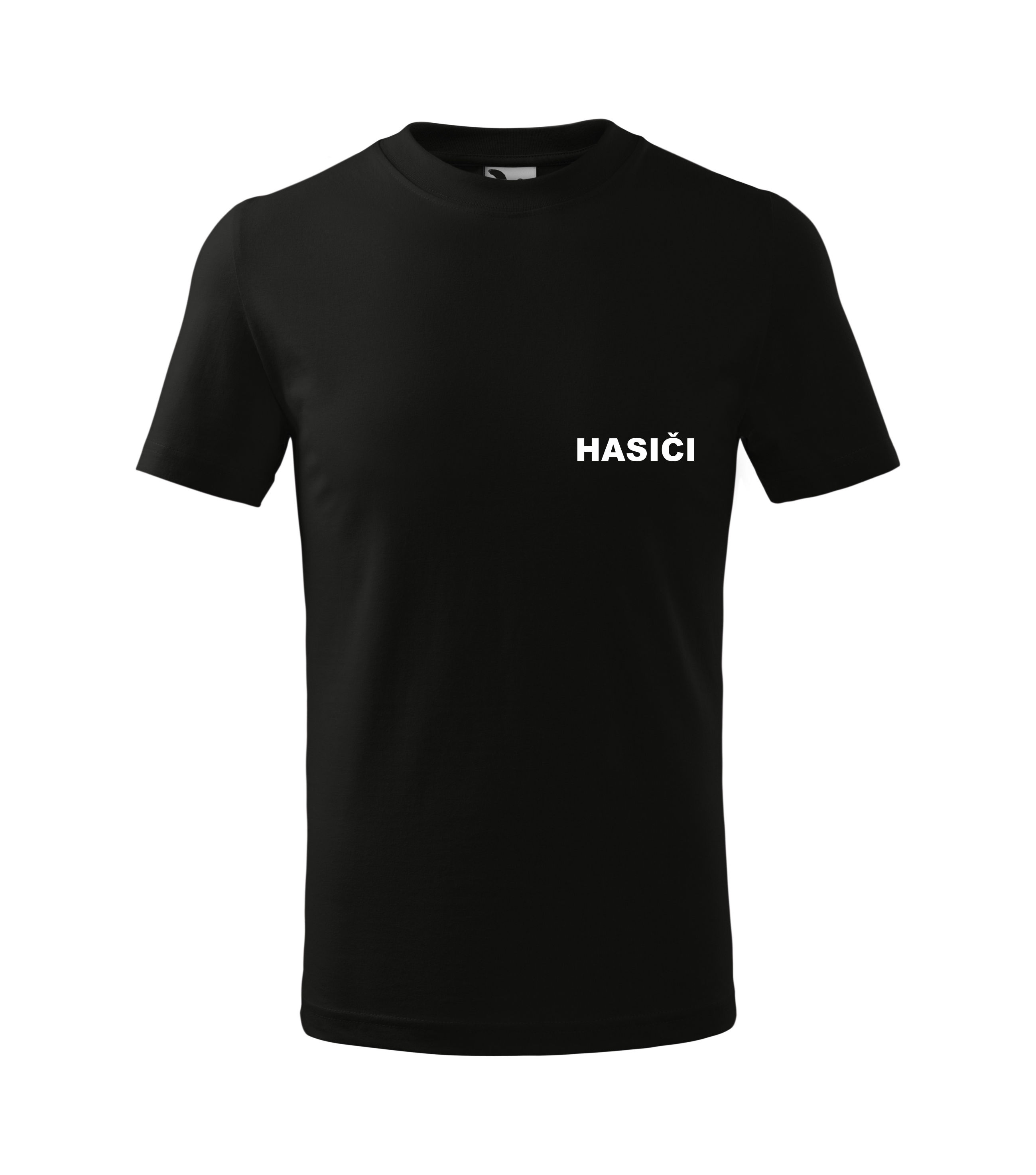 Čierne tričko s nápisom HASIČI