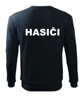 Tmavomodrá mikina s nápisom HASIČI