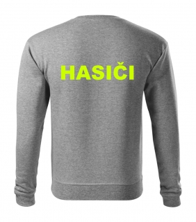 Sivá mikina s nápisom HASIČI