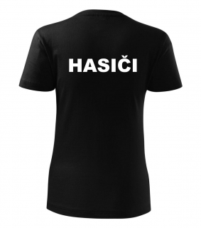 Dámske čierne tričko s nápisom HASIČI