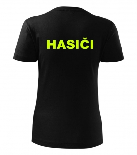 Dámske tričko čierne s nápisom HASIČI