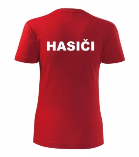 Dámske tričko červené s nápisom HASIČI