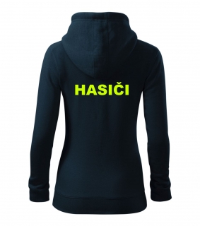 Dámska mikina tmavomodrá s nápisom HASIČI