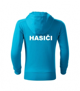 Detská mikina bledomodrá s nápisom HASIČI