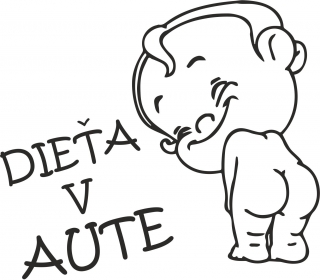 Samolepka - dieťa v aute